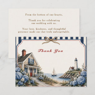 Strandhaus Cape Cod Hochzeits-Dankeskarten RSVP Karte