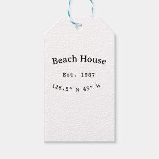 Strandhaus. Datum Jahr benutzerdefinierte Koordina Geschenkanhänger