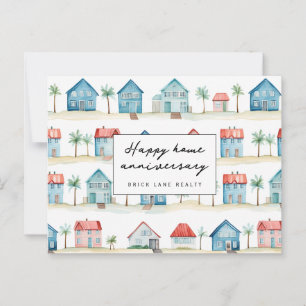 Strandhaus Glückliches Zuhause Jubiläumsimmobilie Postkarte