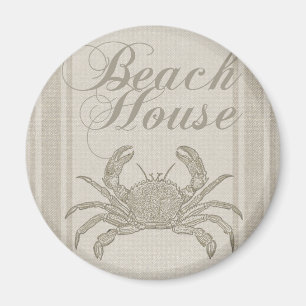 Strandhaus Krabbe Küste Küsten Vintage Magnet