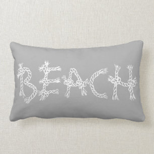 Strandhaus mit grauem Seil Lendenkissen