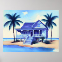 Strandhaus mit Palmen
