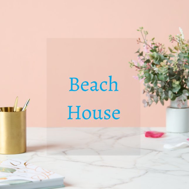 Strandhaus Typografie Kalligrafie Minimaler Text Acrylschild (Hochzeit)