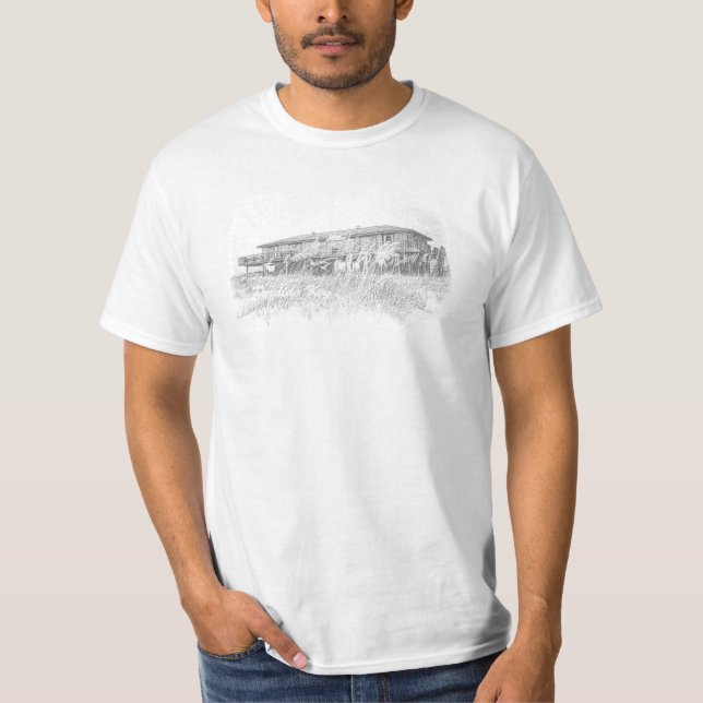 Strandhaus und Pelikanpfade Shirt (Vorderseite)