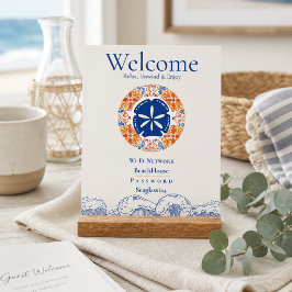 Strandhaus-Wi-Fi-Schild mit Sanddollarmotiv Acrylschild