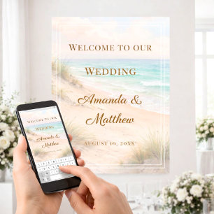 Strandhochzeit am Meer Willkommen Poster