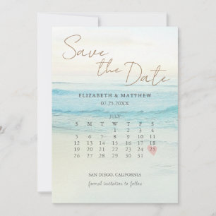 Strandhochzeit bei Sonnenuntergang Save The Date