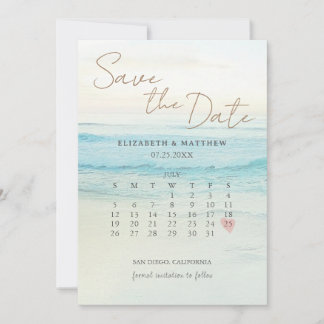 Strandhochzeit bei Sonnenuntergang Save The Date