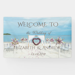 Strandhochzeit , Blumen , Ozean-Hochzeitsbanner Banner