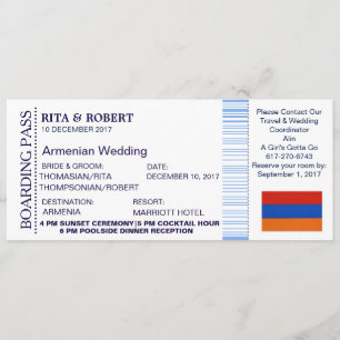 Strandhochzeit Boarding Pass Ticket Zielort Einladung