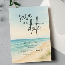 Strandhochzeit Elopement Save-the-Date-Karte