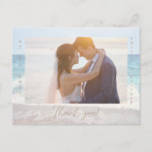 Strandhochzeit Foto Danke Postkarte