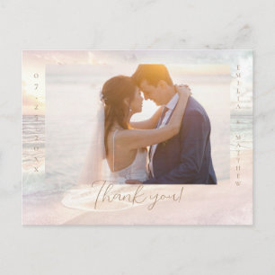 Strandhochzeit Foto Danke Postkarte