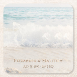 Strandhochzeit | Hochzeit am Meer Rechteckiger Pappuntersetzer