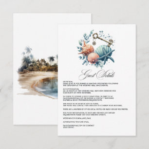 Strandhochzeit im Stil von Coastal Chic - Details Begleitkarte