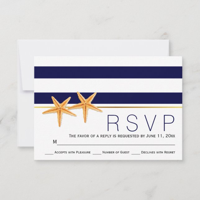 Strandhochzeit in Strandnähe - UAWG RSVP Karte (Vorderseite)