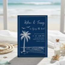Strandhochzeit mit Palmen im Stil der Coastal Blue