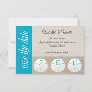 Strandhochzeit mit Sanddollarmotiv Save-the-Date M Save The Date