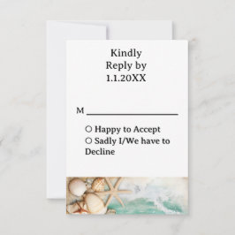 Strandhochzeit Muscheln 3 RSVP Karte