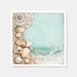 Strandhochzeit Muscheln 3 Serviette