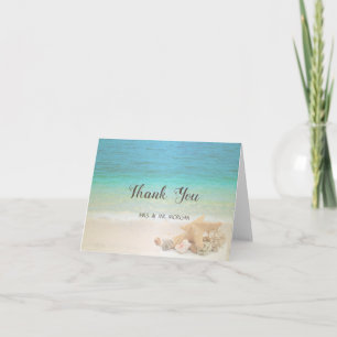 Strandhochzeit Muscheln Dankeskarte