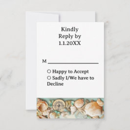Strandhochzeit Muscheln RSVP Karte