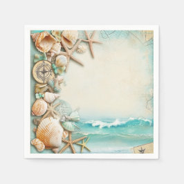 Strandhochzeit Muscheln Serviette