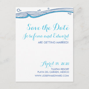 Strandhochzeit Ozeanwellen Save-the-Date Einladung