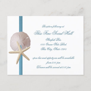 Strandhochzeit Sand-Dollar und Seestern Empfang Einladung