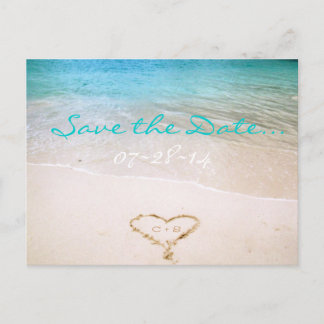 Strandhochzeit Save-the-Date-Einladungskarte Postk Ankündigungspostkarte
