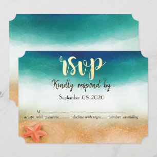 Strandhochzeit,Seestern RSVP Einladung