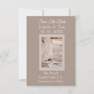 Strandhochzeit, Soft-Neutral-Braut Rettet Die Save The Date