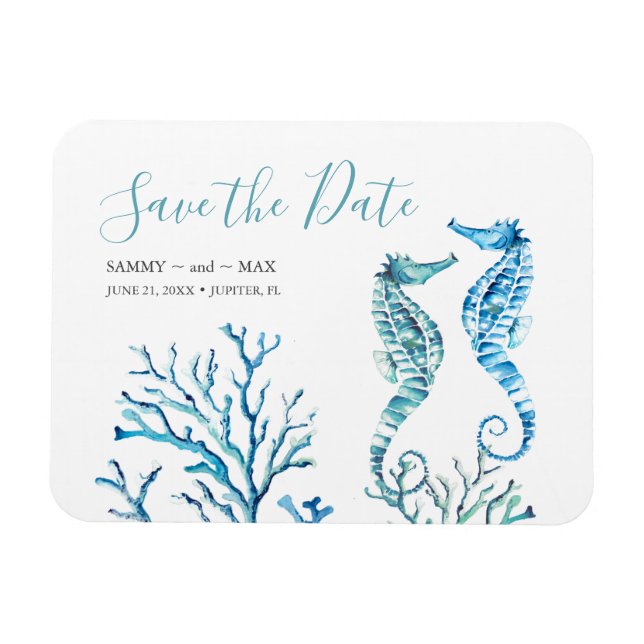 Strandhochzeit speichert Datumsmagnete Magnet (Horizontal)