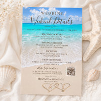 Strandhochzeit Wochenende Details Karte Blaues Mee