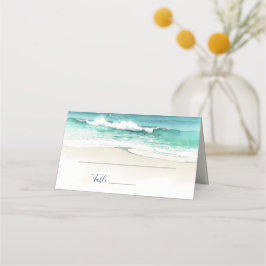 Strandhochzeiten Wasserfarbenmeer Gedeckte Platzka Platzkarte