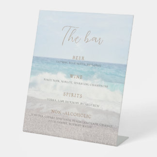 Strandhochzeits-Einladung Meer/Hochzeit am Ozean Sockelschild