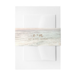 Strandhochzeits-Sonnenuntergang Einladungsbanderole