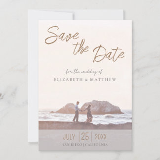 Strandhochzeitsfoto - Save-the-Date-Einladung Einladung