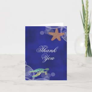 Strandhochzeitsschildkröte "Danke" Dankeskarte