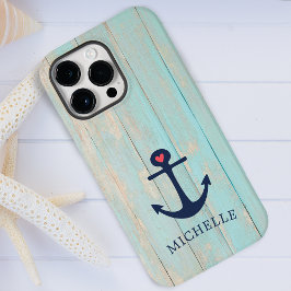 Strandholz im Notdürftigen-Look mit nautischem Ank Case-Mate iPhone Hülle