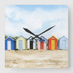 Strandhueten I Quadratische Wanduhr