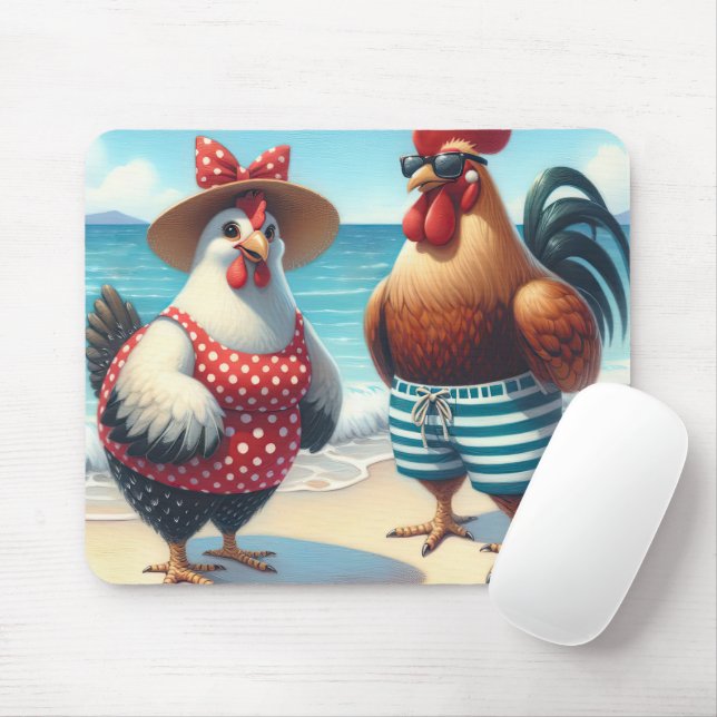 Strandhühner mit Badeanzügen Mousepad (Mit Mouse)