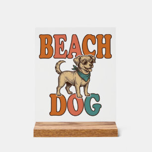 Strandhund Vintage Gravur Grafikdesign_1 Acrylschild