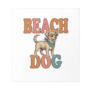 Strandhund Vintage Gravur Grafikdesign_1 Notizblock