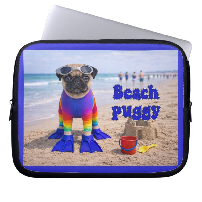 Strandhündchen Laptopschutzhülle (Vorderseite)