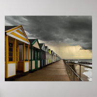 Strandhütten in einem Sommersturm | Southwold