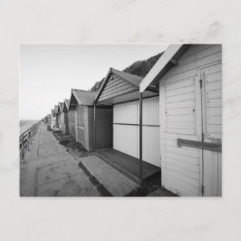 Strandhütten in Schwarz-Weiß-Form auf Postkarte