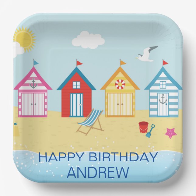 Strandhütten Pappteller (Vorderseite)
