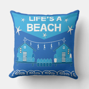 Strandhütten ZUHAUSE Surfen Sea Wooden Bo Kissen