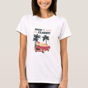 Strandillustration Retro Oldtimer T-Shirt